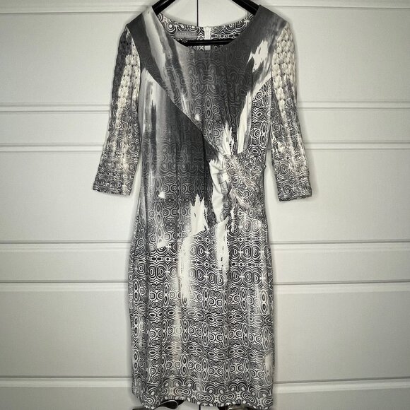 Kapalua Abstract Black & Cream Patterned Dress – Size Small / Medium - Picture 4 of 11